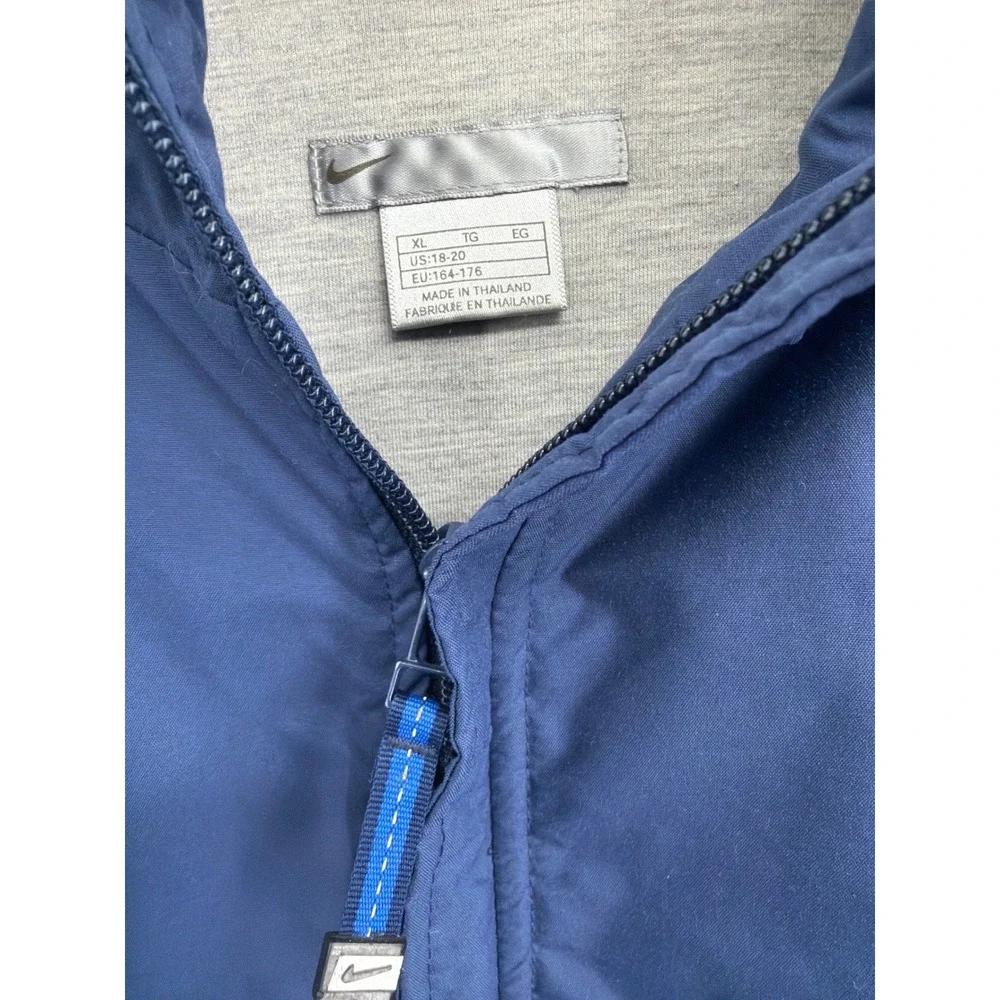 Nike Womens XL Blue Full Zip Windbreaker‎ Jacket Jersey Lined Lightweight Pocket